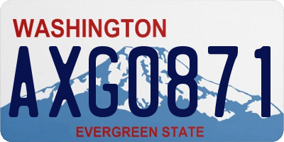 WA license plate AXG0871