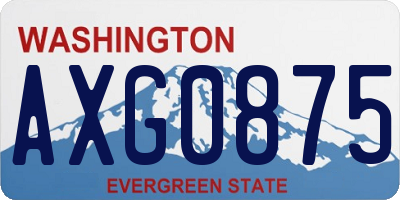 WA license plate AXG0875