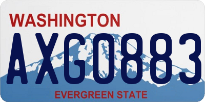 WA license plate AXG0883