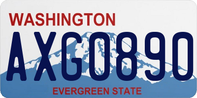 WA license plate AXG0890