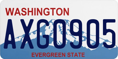 WA license plate AXG0905