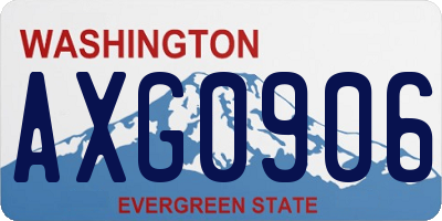 WA license plate AXG0906