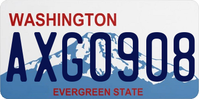 WA license plate AXG0908