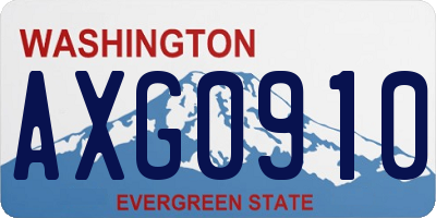 WA license plate AXG0910