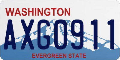 WA license plate AXG0911