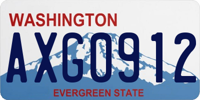 WA license plate AXG0912