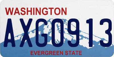 WA license plate AXG0913