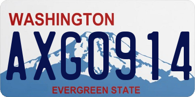WA license plate AXG0914