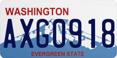 WA license plate AXG0918