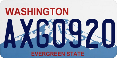 WA license plate AXG0920