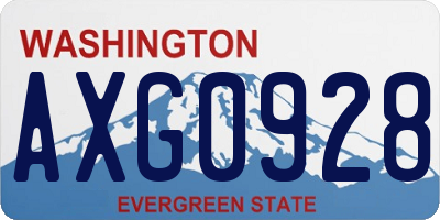 WA license plate AXG0928
