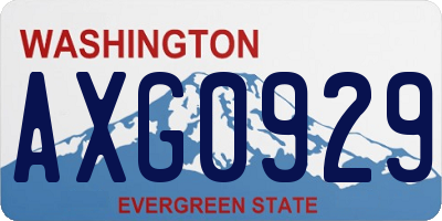WA license plate AXG0929