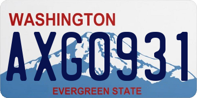 WA license plate AXG0931