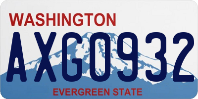 WA license plate AXG0932