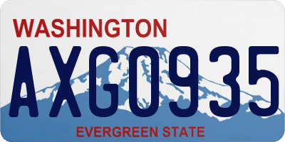 WA license plate AXG0935