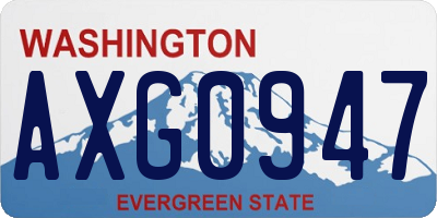 WA license plate AXG0947