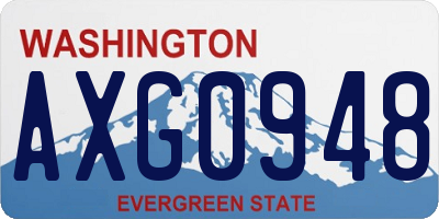 WA license plate AXG0948