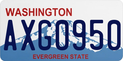 WA license plate AXG0950