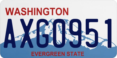 WA license plate AXG0951