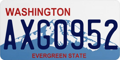 WA license plate AXG0952