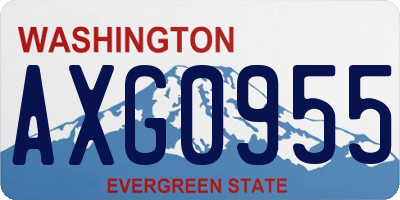 WA license plate AXG0955