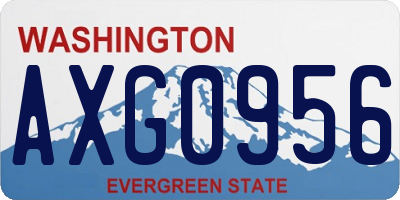 WA license plate AXG0956