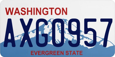 WA license plate AXG0957