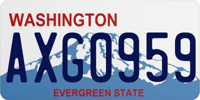 WA license plate AXG0959