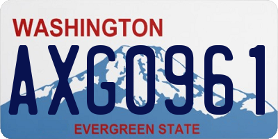 WA license plate AXG0961