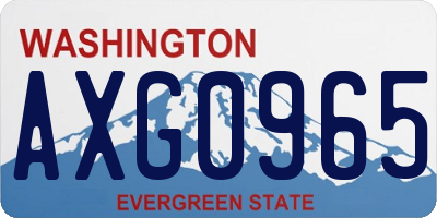 WA license plate AXG0965
