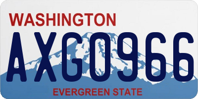 WA license plate AXG0966