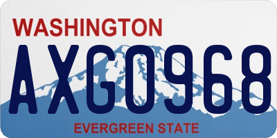 WA license plate AXG0968