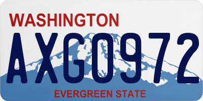 WA license plate AXG0972