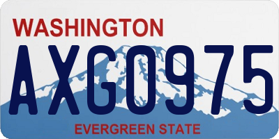 WA license plate AXG0975