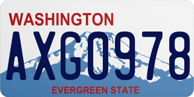 WA license plate AXG0978