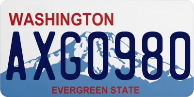 WA license plate AXG0980