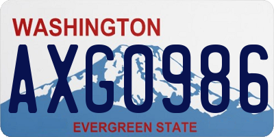 WA license plate AXG0986