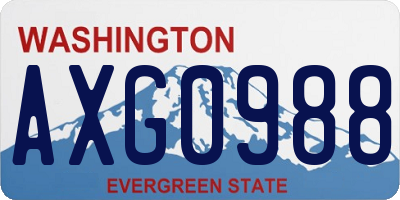 WA license plate AXG0988