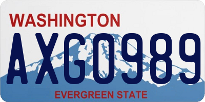 WA license plate AXG0989