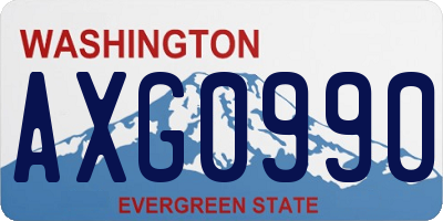 WA license plate AXG0990