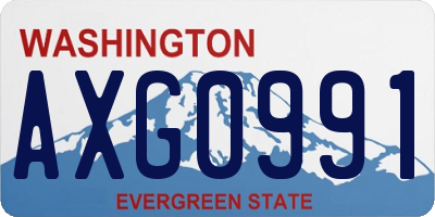 WA license plate AXG0991