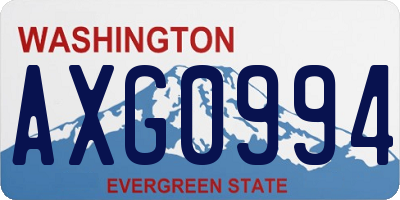 WA license plate AXG0994