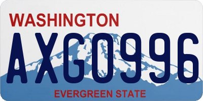 WA license plate AXG0996
