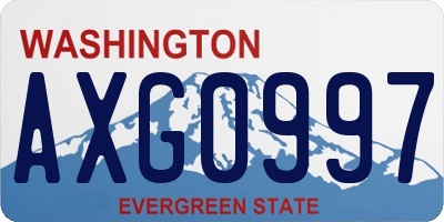 WA license plate AXG0997