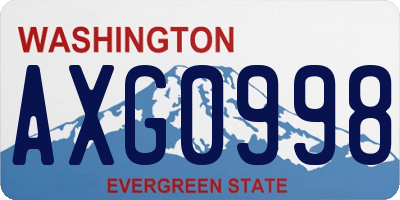 WA license plate AXG0998