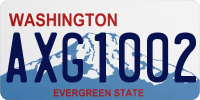 WA license plate AXG1002