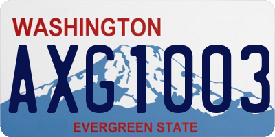 WA license plate AXG1003