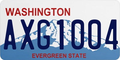 WA license plate AXG1004