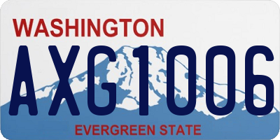WA license plate AXG1006