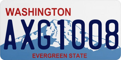 WA license plate AXG1008